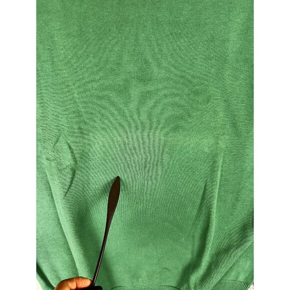 Report Collection Mens L Sweater Green V Neck Pullover 100% Cotton Golf Classic - Picture 10 of 10